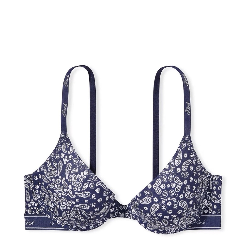 PINK Victoria's Secret Paisley Bra - Navy